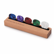 Guitar Pick Holder With 5 Picks, Wooden Plectrum Holder, Gifts for Guitar Players for Pick Storage And Display