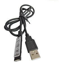 Txuolin Black USB RGB Controller with 3 Keys, 4 Pin Female Connector, 19 Dynamic Modes for 5V RGB LED Strip, Indoor Use, Novelty Lighting Controller,