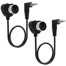 FORE TRS 3.5mm MIDI Cable 2-Pack 100CM Type-A TRS 3.5mm to MIDI 5 Pin Din Cable with Ultra-Small Plugs for Tight Space 2-Pack 100CM