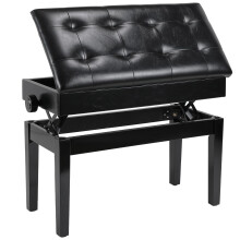 Clevich Double Piano Stool Adjustable 48-58 with Storage,Piano Bench