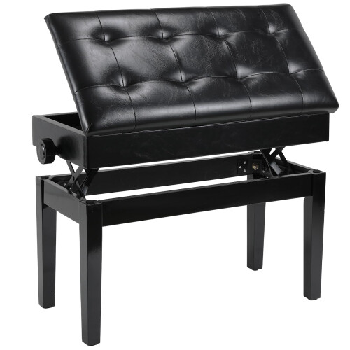 Clevich Double Piano Stool Adjustable 48-58 with Storage,Piano Bench