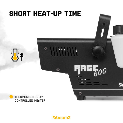 beamz Rage600 Smoke Machine with Wireless Remote, 600W, Small, 500ml 2