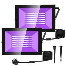 Lightasea UV Black Light,100W Ultraviolet Floodlight Outdoor,IP66 Waterproof,LED UV Light 385-400nm,Stage Light Decoration Lighting for Fluorescent P