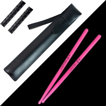 AQTAQ 5A Drumsticks Nylon for Drum Set with ANTI-SLIP Handles Night Light Plastic Cool Glow Drum Sticks with Non-Slip Strong Musical Instrument Percu