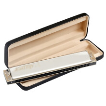 East top 24 Holes Tremolo Harmonica Key of G,Tremolo Mouth Organ Harmonica for Adults, Professionals and Students T2406