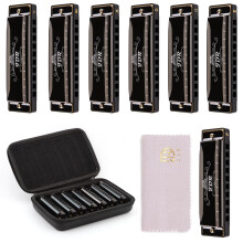 JDR Harmonica Set of 7 Key of C D E F G A Bb Diatonic Blues Harp