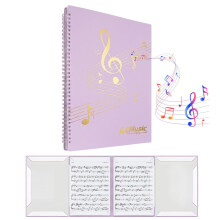 Sheet Music Folder A4 60 Pages, Anti-Glare Music Folder for Sheet Music, Write Directly on Paper Without Removing, 180 Flat Opening Choir Folder for