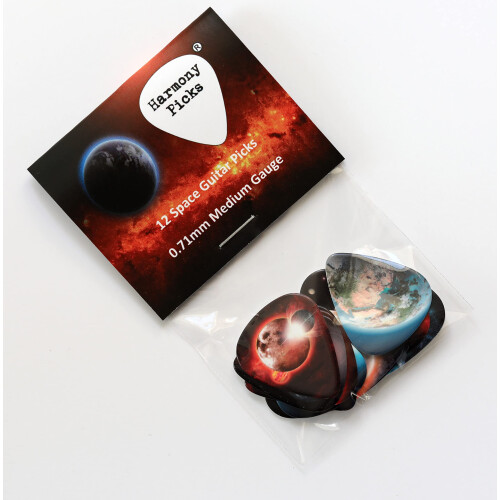 Space Double Sided Guitar Picks Set of 12 2