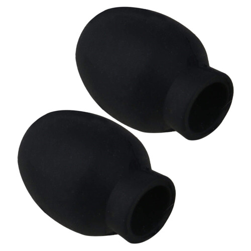 Mxfans 4Pcs Black Rubber Oval Drumstick Silent Practice Tips 1