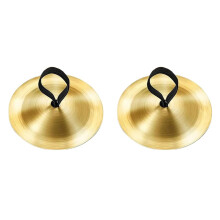 Finger Cymbals, Brass Belly Dancing Zills Hand Cymbals for Dancer, Small Musical Instrument Percussion for Party Performance, Gold