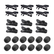 24PCS Microphone Covers, Lavalier Mic Clips and Foam Windscreens