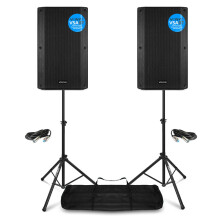 VONYX VSA12BT Active PA Speaker Set, 12-Inch 1600W Bluetooth DJ Speakers