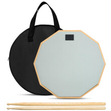 Drum Pad, 12-Inch Double-Sided Drum Practice Pad with Stand | Silent Snare Drum Training Kit for Adults & Kids | Includes Sticks & Oxford Storage Bag