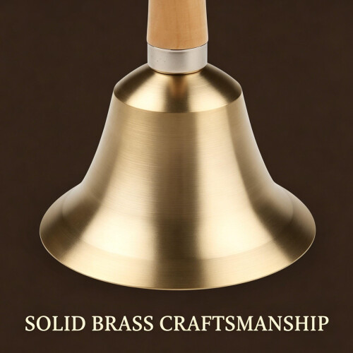 2 Pack Super Loud Solid Brass Hand Call Bell, 4.3 Inch 2