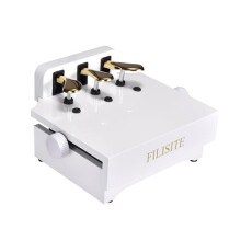 FILISITE Adjustable Piano Pedal Extender, Solid Wood with 3 Pedals,White