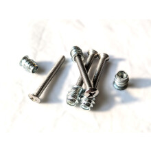 Nectite Guitar Neck Screws & Threaded Inserts – Stainless Steel – for Fender Stratocaster & Telecaster – M4, 35 mm Short (Set of 4 with Mounting