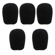 5 Pieces Microphone Headset Foam Sponge Windscreen Mic Cover 5 Sizes Black Creative And Exquisite WorkmanshipDurability