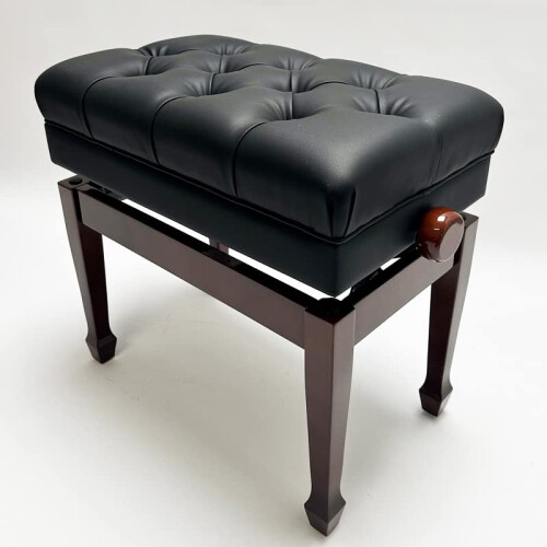 SYMPHONY Adjustable Piano Stool With Book Storage (Polished Walnut) 2