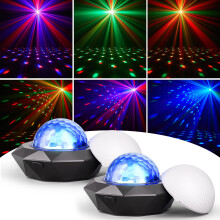 SEBRUANC Disco Ball, Mini Disco Light Party Light 500mAh Built-in Battery USB C Music Controlled Light DJ Ball with Night Light for Home Parties