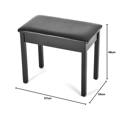 Mirage PB117 Piano Stool Bench - Matt Black Finish 1