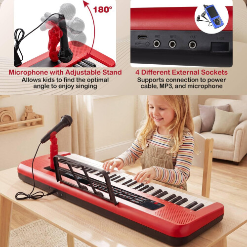 Gymax GYMAX 61 Keys Digital Piano, Portable Electronic Keyboard 2