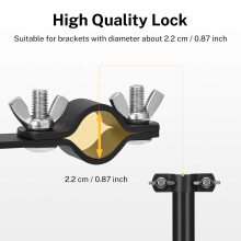 Donner Drum Sticks Holder, Nylon Drumstick Bag Removable, Clamp-On Lockable Aluminum Alloy Heavy Duty Clamp for Drumsticks Mallets Up to 10 Pairs, Bl