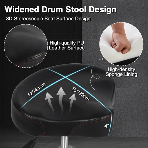 REDCAMP Hydraulic Drum Throne Heavy Duty 500 lbs, Oversized 360 Rotating 1