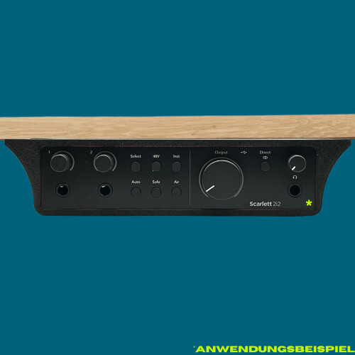 MECHONIX Table Mount for Focusrite Scarlett 2i2 4th Generation, Under-Desk Mount, Audio Interface Mount, Black, Plastic, Made in Germany 1