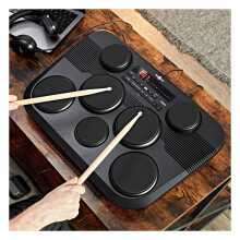 DD80 Portable Electric Drum Kit Set - Electronic Drums Pads with 7 Pads Pedals by Gear4music