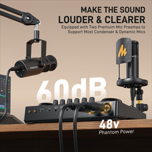 MAONO E2 Gen2 Podcast Equipment Bundle Audio Interface Mixer 1