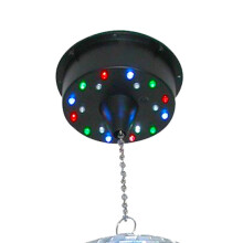 BeamZ Mirror Ball Motor with LED Disco Lights, Battery-Powered Rotating Glitter Ball Motor, 18 Multi-Colour LEDs, Sound Activated Party Lighting Effe