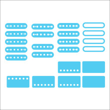 Guitar Pickup Inlay Decal Stickers. 7 different Pick up Sizes. 15 Colour Options. (Light Blue)