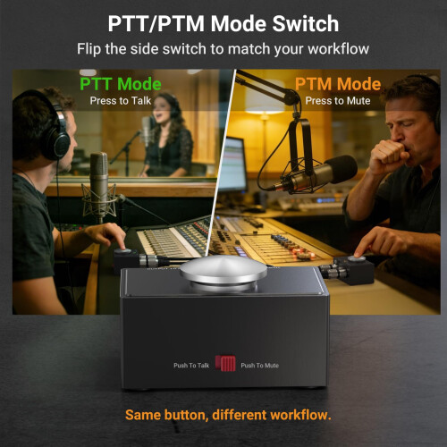 Cubilux XLR Mic Mute Switch, PTT/PTM Push to Talk LED Button 1