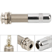 End Pin Endpin Jack Socket Plug Acoustic Electric Guitar 1/4 Inch Output with Rear Cover Copper Material Acoustic Endpin Jack Stereo Performance Acce
