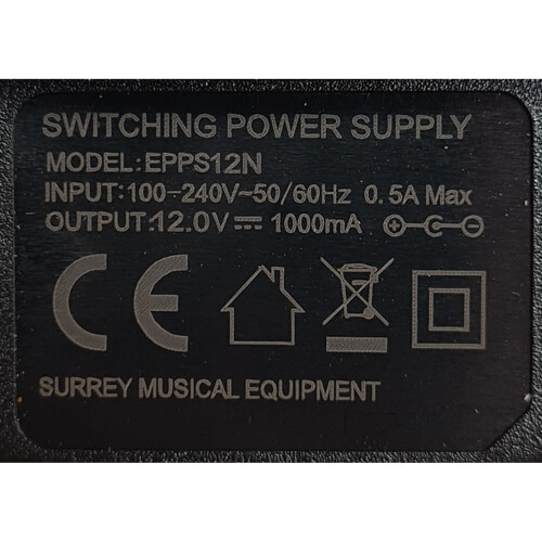 POWER SUPPLY FOR 12V BEHRINGER DUAL PHASE EFFECTS PEDAL (2 METER) 2