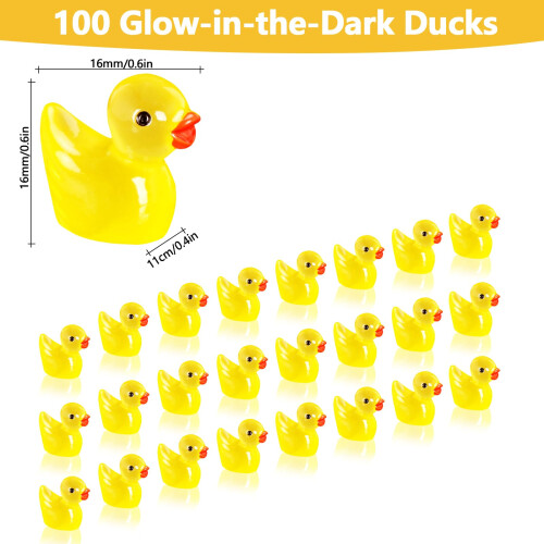 Mini Ducks 100 Pack, Small Tiny Resin Ducks Little Plastic Ducks Numbered 1
