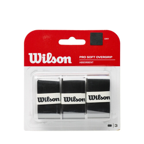 Wilson Wilson Pro Soft Overgrip, Black, 3 Pack