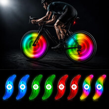 8 Pcs Bike Wheel Spoke Lights LED Tire Flash Lamp Neon Wheel Flashing Lights with 3 Flash Modes Waterproof Bike Accessories Bicycle Decoration for Adu