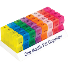 One Month Pill Organiser Multicolored Medicine Storage Dispenser 32 Compartments