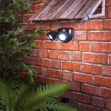 Motion Sensored Battery Powered Twin LED Security Flood Light with PIR Sensor