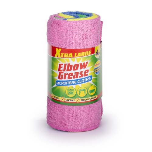 Elbow Grease Reusable Multi-purpose Microfibre Cloths - 4 pack