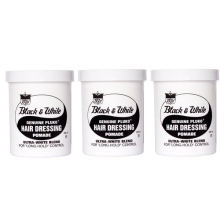 Black and White Genuine Pluko Hair Dressing Pomade 200ml (3 Pack)