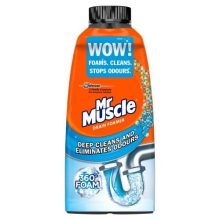Mr Muscle Drain Unblocker Active Drain Foamer 500ml,Deep Cleans & Removes Odours