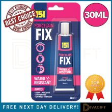 PORCELAIN FIX GLUE CERAMICS CHINA CRACK CHIPS REPAIR ADHESIVE 30ML WATER RES NEW