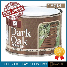DARK OAK VARNISH PAINT 180ML INTERIOR EXTERIOR 151 COATINGS HIGH GLOSS WOODEN