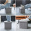 (Light Grey) Linen Storage Ottoman Folding Foot Rest Stool,38x 38x38cm 3