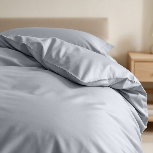 Imperial Rooms (2X Single, Silver Duvet Cover Set) Plain Microfibre Quilt Cover Sets Value Bundle Bedding with Pillowcases UK Sizes 2