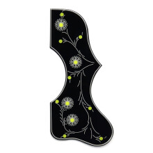 Acoustic Guitar Pickguard Thickened 2mm Self Adhensive Plate Pickguard for J200 SJ200 Style Guitar Replacement Parts (Black)