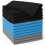 True Face (32cm x 32cm, Black Grey Sky Blue  - 12 Pack) Microfiber Cleaning Cloths 10/12 Pack Drying Towel 1