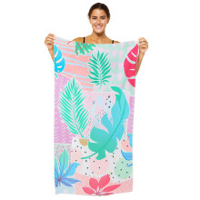(70 X 150 cm, Leaves) Sand Free Microfiber Beach Printed Towel Quick Dry